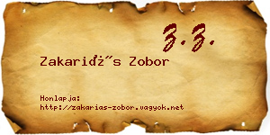 Zakariás Zobor névjegykártya